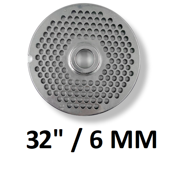 MEAT MINCE MACHINE PLATE 32" 6 MM S/S  SALVADOR