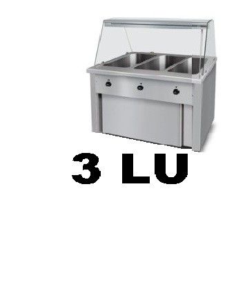 DKR-PRO HOT BAINMARIE ELK.CURVED GLASS 3XPOOL 3 CONTROLL 3X1/1 200 GN-5 kW BM-3C SKU:53675
