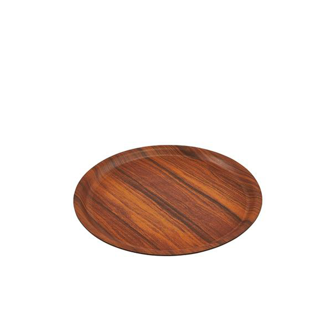 TRAY NON-SLIP ROUND WOODEN 30CM NWM-0012