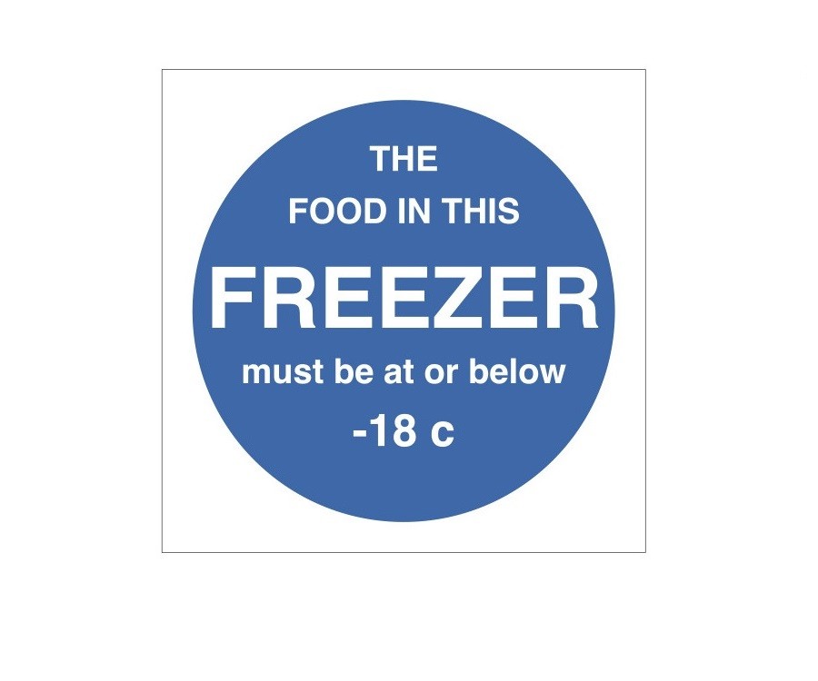 Freezer temperature guidance label cs075