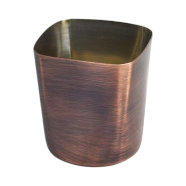 FRENCH FRY CUP WITH SQUARE MOUTH- STAINLESS STEEL- ANTIQUE COPPER- MIRROR FINISH FFSQ85M-AC