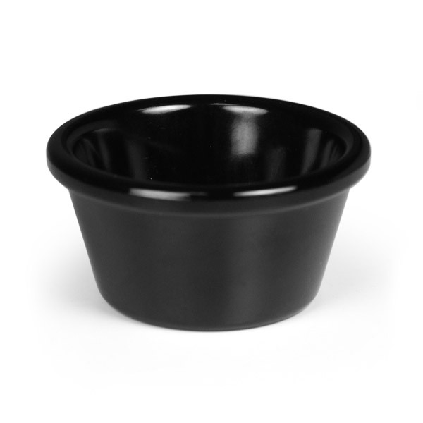 MELAMINE RAMEKIN BLACK PLAIN 2OZ M102PK
