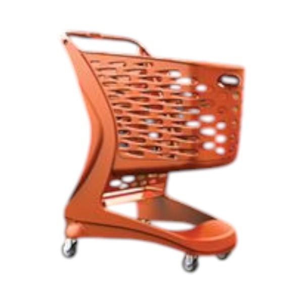 PLASTIC SHOPPING TROLLEY 80LT ORANGE