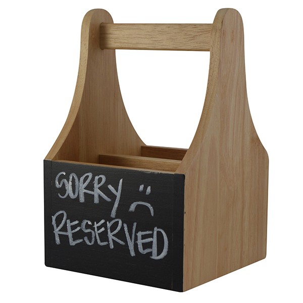 NATURALS CADDY WITH CHALKBOARD-2 COMPARTMENTS RWCD2