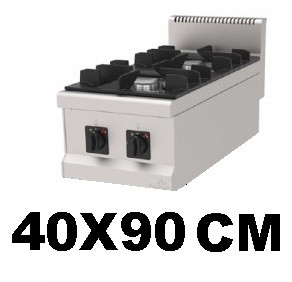DKR-PRO COOKER GAS4. 2X12 KW BURNER S/S TABLE TOP 40X90X30 CM 24 KW AGO 490