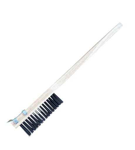 LOND WOODEN HANDLE 47 CM GRILL CLINING WIRE BRUSH 8403