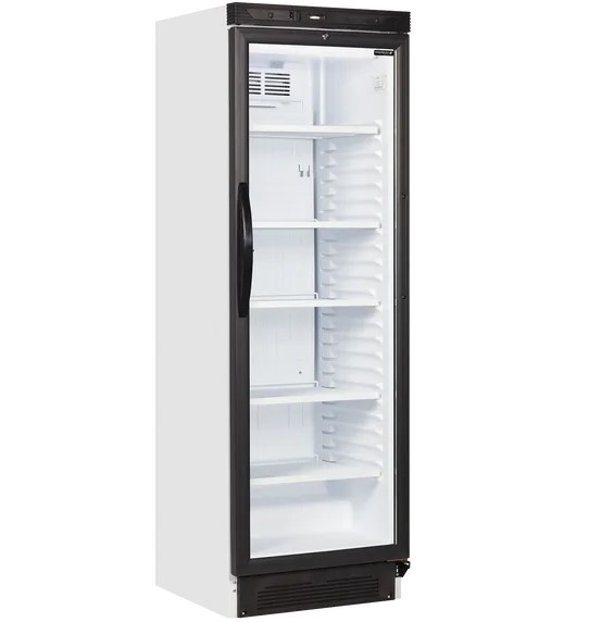 Glass Door Merchandiser Drinks Cooler White With Shelves  W: 595 D: 640 H: 1840 SC381 SKU:17711