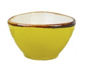 RUSTIC SHAPED RAMEKIN- MUSTARD 7CM EL24MD