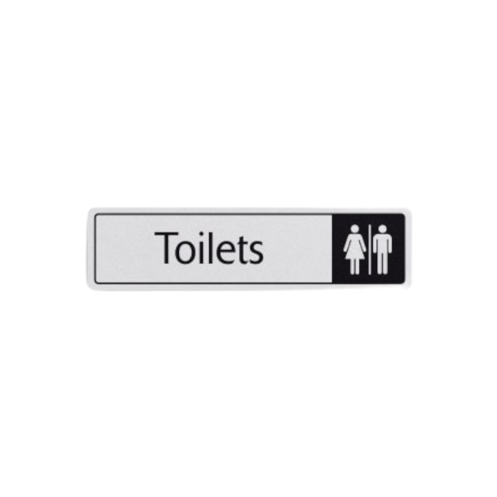 TOILETS WITH SYMBOL BLACK ON WHITE 43X178MM DM006