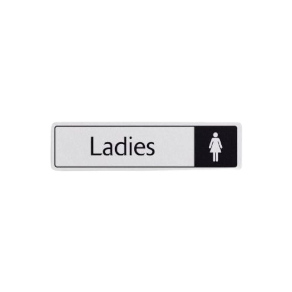 LADIES WITH SYMBOL BLACK ON WHITE 43X178MM DM007